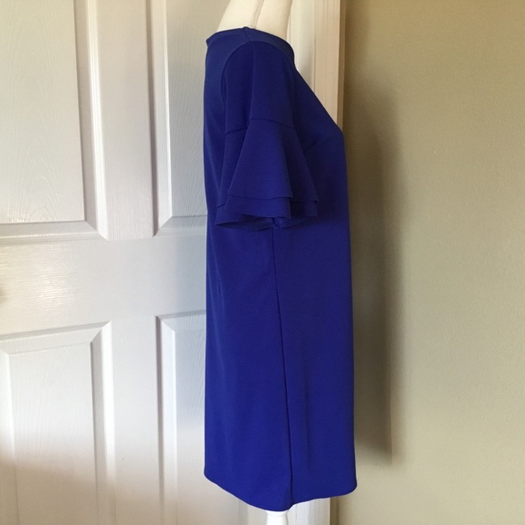 Royal Blue Ruffle Sleeve Dress - Picture 7 of 10